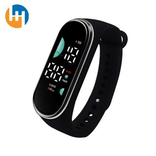 HUAHUA New Electronic Watch Fashionable Men's Women's Casual Sports Waterproof Touch Black