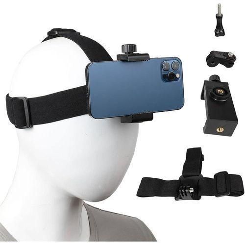 Adjustable Head Mount for Cell Phone and Action Camera - Elastic Extendable Attachment Strap