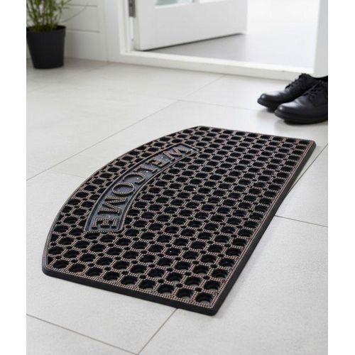 Durable Curved Rubber Welcome Doormat - Anti-Slip Outdoor/Indoor Mat