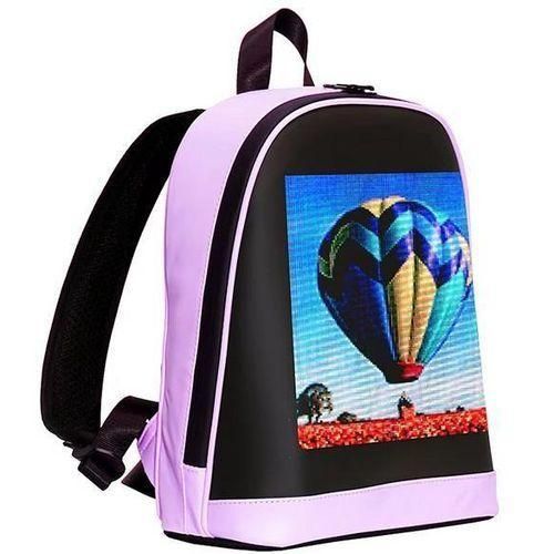 LED Dynamic Advertising Display Backpack for Children & Ladies Waterproof Oxford Material PVC Zipper Smart School Bag PINK APP Controlled