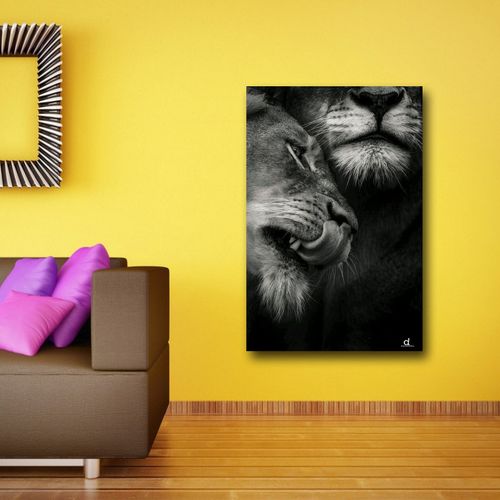 Romantic Lion Wall Art Frame Canvas