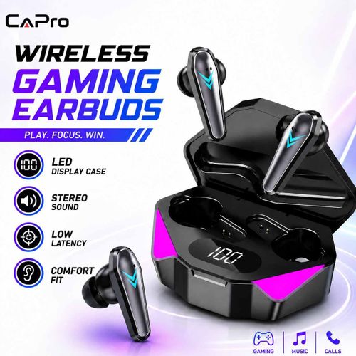 TWS Wireless Bluetooth Gaming Earbuds With LED Display Case And Microphone