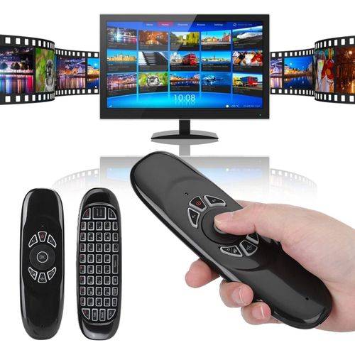 Air Mouse, 2.4G Wireless Universal TV Voice Remote Control, Mini Rechargeable QWERTY Keyboard, for Android/Windows/Linux/IOS, Six-axis Gyroscope Motion Detection