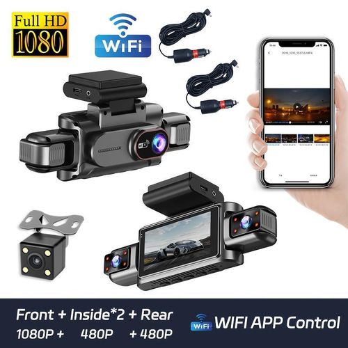 New WIFI 4Channel 360 Degree Car Dvr 1080P Video Recorder WiFi APP Dashcam 24h Parking Monitor Rear View Camera Car Recorder