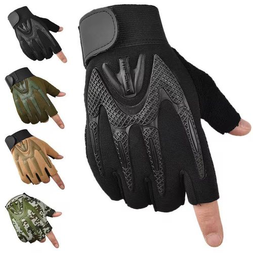 Tactical half finger gloves Men's Fitness Outdoor Sports riding non-slip wear-resistant half finger gloves mountaineering open finger.