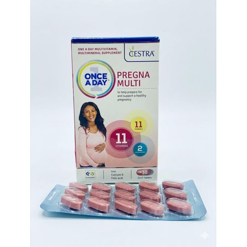 Cestra Pre-Natal Pregna Multi Once a Day - 30 Tablets