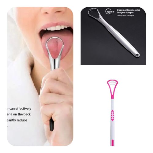 2 Pieces - Tongue Scraper Cleaner Reusable Reduce Bad Breath