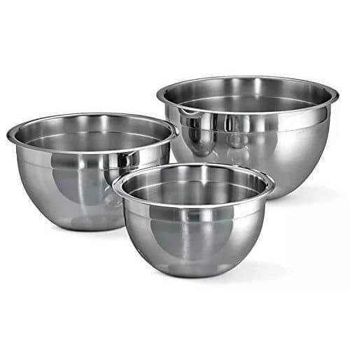 3-Piece Quality Stainless Steel Deep Mixing Bowls Set For Kitchen Prep & Baking