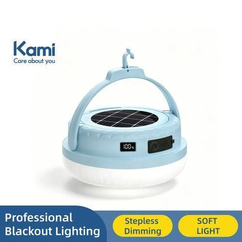 Portable Solar Rechargeable Emergency Bulb – LED Hook Light with Type-C Charging, 3000mAh Removable Battery for Blackout & Market Stall-Blue