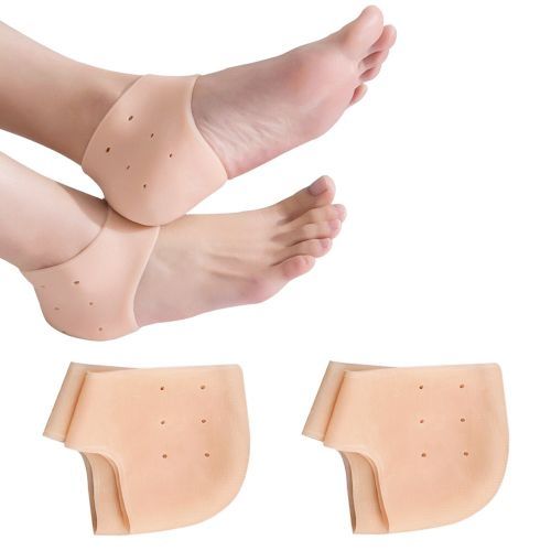 2 Pairs Silicone Heel Protectors Cushions Heel Cups For Plantar Fasciitis