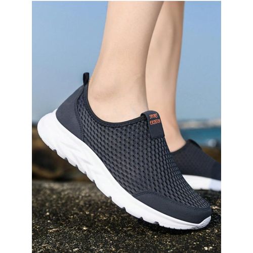 Women's Fashion Casual Sneakers Breathable Mesh Comfortable Lace-Up Everyday Outdoor Shoes - Black