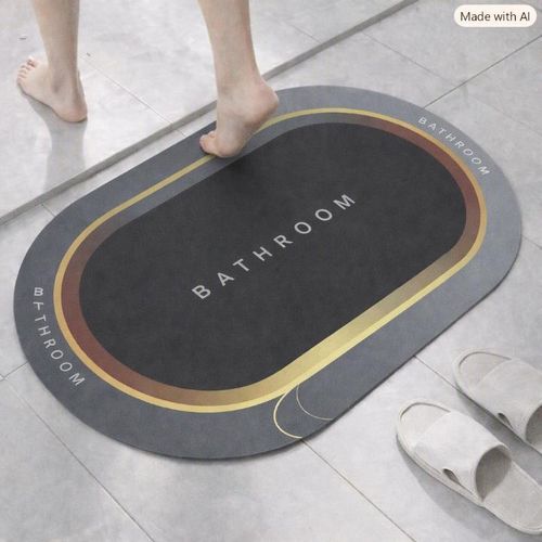 Anti-slip Bathroom Toilet Absorbent Bath Mat Bedroom/Bathroom FootMat (Small size)