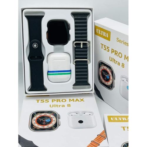 T55 PRO MAX SMART WRISTWATCH ULTRA 8 And AirPods