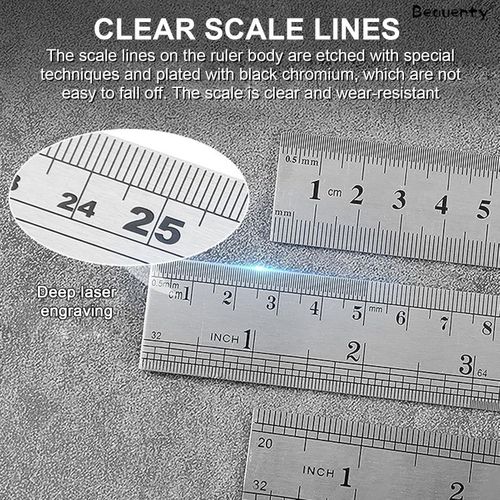 Stainless Steel Water Proof Ruler,12 Inch/30cm,24inch/60cm,40inch/100cm,Straight Edge Metal Ruler (60cm/24inch)