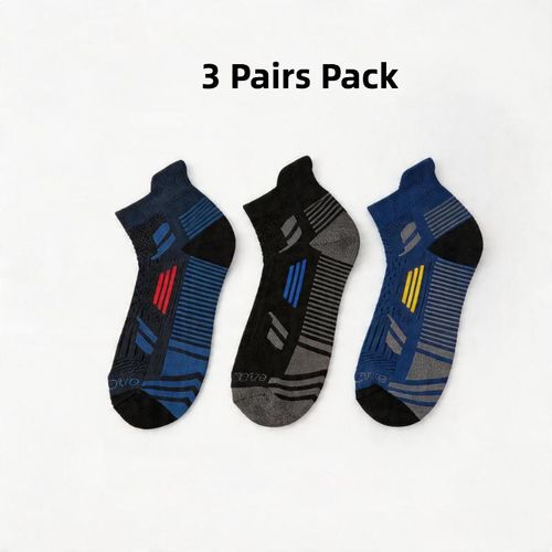 asiligrove 3 Pairs Mens Athletic Sports Socks - High Durability Nylon Thick Terry Cushion Performance Socks with Heel Tab for Running, Basketball, Hiking, Size EU 40-46
