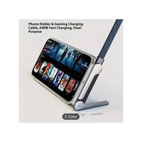 240W Folded Stand Braided Elbow Folding Type C to Type C Data Cable