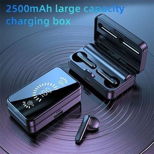 S500 Wireless Bluetooth Earphone Touch LED Stereo Audio Black