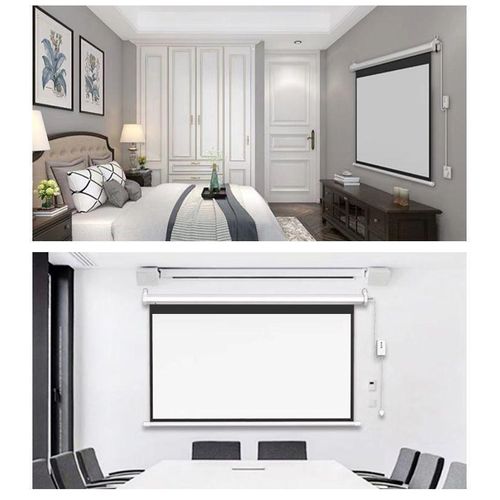 New Motorized Projector Screen 62inch Length, 35 Inches Weight Projection Screen/Projector Curtain With Remote Control.Wall Mounted,For Home Theater,Video Movie Night