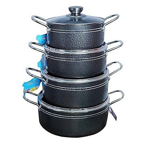 4Pcs Non Stick Aluminium Pots