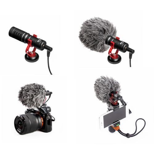 BOYA BY-MM1 Universal Cardioid Condenser Microphone, Compact On-Camera Shotgun Mic for DSLR Cameras, Smartphones, Camcorders & PCs, Plug-and-Play with 3.5mm TRS/TRRS