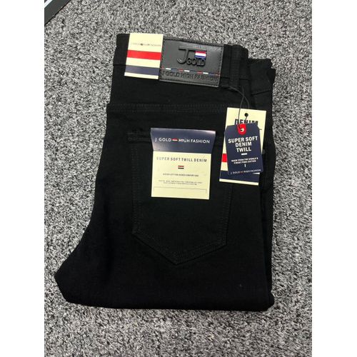 Smart Plain Black Stock Jeans Trouser For Men