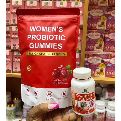 Women probiotic gummies in a pack & cranberry tablets 2packs
