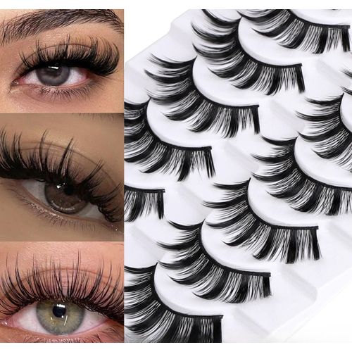 10 Pairs Thick False Eyelashes – Bold Volume Black Band, European American Style, FDA Certified