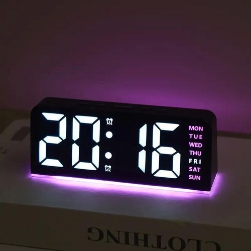 Innovative LED large character digital clock atmosphere light date desk clock multifunctional home fashion digital alarm clock