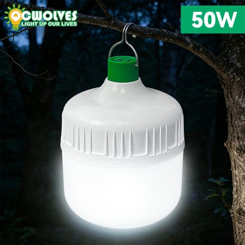 50W Rechargeable LED Light Bulb, Super Bright Touch Light, Energy Saving Camping Light, LED Rechargeable Camping Lantern, Outdoor Tent Lamp with Hanging Hook, Dimmable 3 Modes, Portable Light Bulb for Emergency, Indoor, Outdoor
