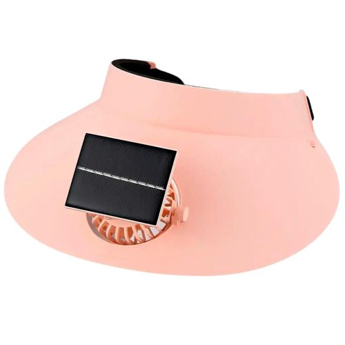 Multi-functional Solar-Powered Charging Sun Hat with Fan Adjustable 3-Speed Golf Sun Hat Ideal for Outdoor Activities, Running, and Tennis No Recharging Required, Long-Lasting Battery Life, Pink