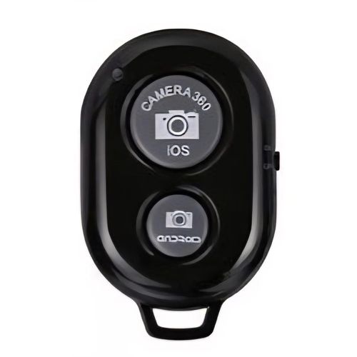 Wireless Bluetooth Camera Shutter Remote Control for Smartphones - Hands-Free Selfie Clicker & Video Recording Button Compatible with iPhone, iPad, iOS, and Android Devices (Black)