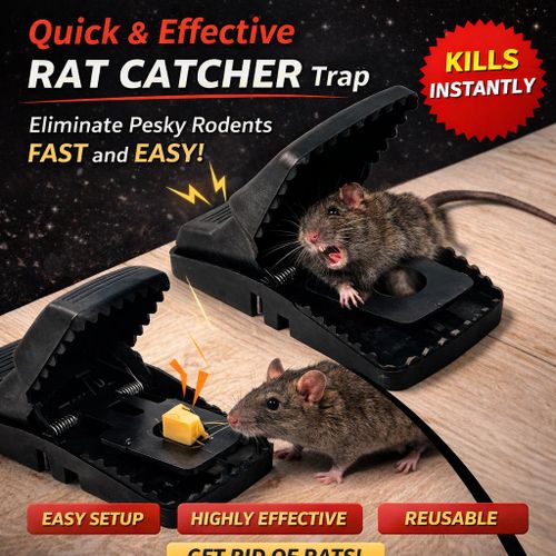 HOME Reusable SMART Mouse, Rat Catcher,Rat Trap Rat Kill*r Plastic Portable Farm Rat Traps Snapper Mouse Traps Mouse Traps Indoor for Home, Reusable Rodent Killer for House, Outdoor Critter Catcher, Eco Friendly Pest Control for Garage, Basement