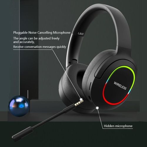 L800 Foldable Rgb & Enc Noise Reduction Wireless Gaming Headset With Microphone(black)