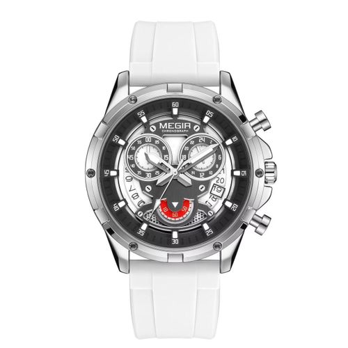 Quality & Multi Function White Chronograph Wristwatch For Classy Men