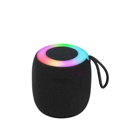 Bluetooth wireless speaker, USB portable with lights, mini audio system, colorful ambient lights, loud stereo sound, suitable for home/party/outdoor/beach/gift (black)