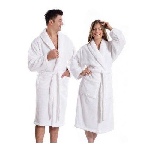 Luxury Soft-cotton Bathrobe Set Of 2 White