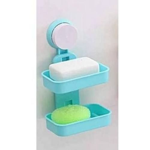 Double Soap Holder/Box -2 Layers Wall Mounted-Green