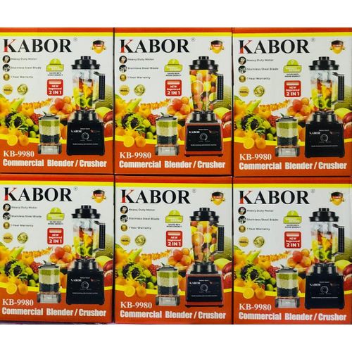 Commercial Blender & Crusher KB-9980 – 2-in-1 Heavy Duty Motor, Stainless Steel Blade, Energy-Saving Design, Durable Construction