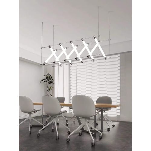 10 TUBES LUXURY GLASS CHANDELIER. 1.5METER - LED - SILVER