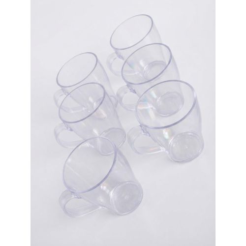 Clear Plastic Drinking Cups with Handles – 6-Piece Set