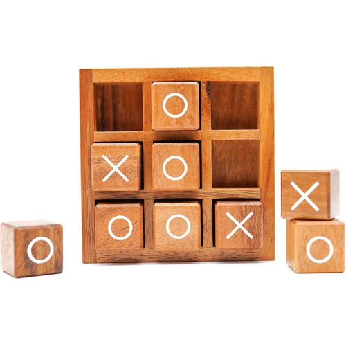 Wooden XO Blocks Board Games,Ideal for Kids Games, Family Games and Game Night for Adults, Farmhouse Decor for Coffee Table Decor and Unique Gifts for All Occasion