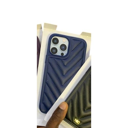 HDD IPhone 13 Pro Max, IPhone 14 Pro Max, IPhone 15 Pro Max Leather Back Case- BLUE