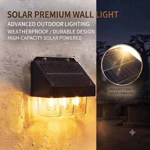 Solar Wall Light Outdoor Waterproof LED Garden Lamp Solar Powered Hanging Wall Light with Light Sensor for Patio Yard Fence Door