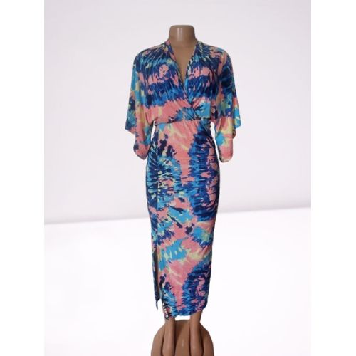 women beautiful stretchy medium size multicolor dress