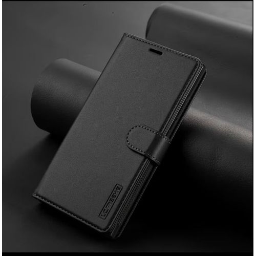Redmi note 15 Open & Close Phone Case & Pouch RICH BOSS - High-Quality Artificial Leather Case Designed, Featuring RFID Blocking, a Card Slot, a Kickstand, And Strong Magnetic Closure, Providing Shockproof & Camera Protection ( BLACK )