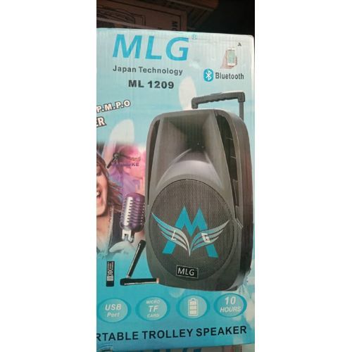 12” Public Address System With Bluetooth, MicroSD, USB, FM Functions And Two Wireless Microphone