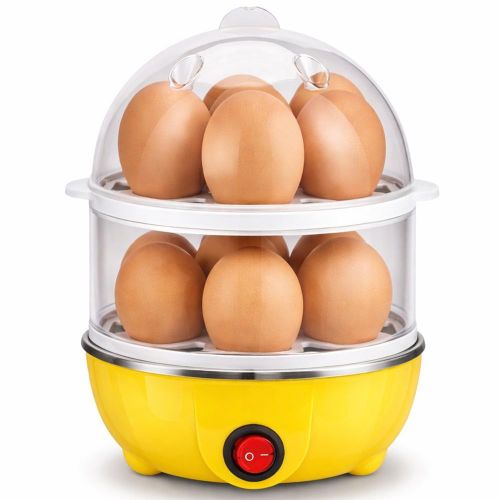 Electric Egg Boiler Cooker 14 Eggs Capacity Double-Layer Multifunction Heated Milk,Heated Food
