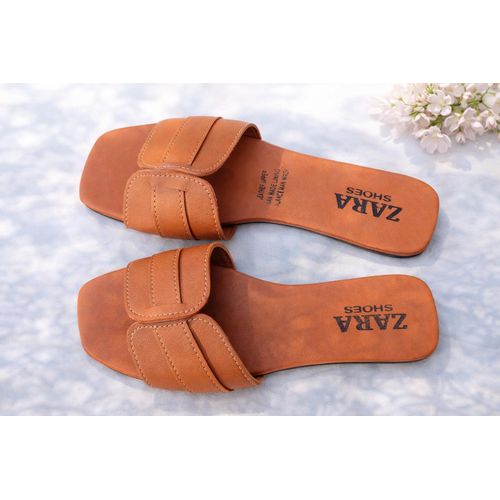 Stylish Leather Slide Sandals