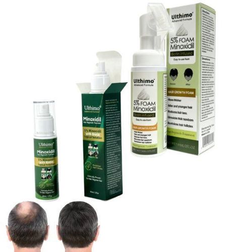 Complete 5% liquid and foam minoxidil Extra Strength, Hair, & Beard Growth Treatment with Biotin
