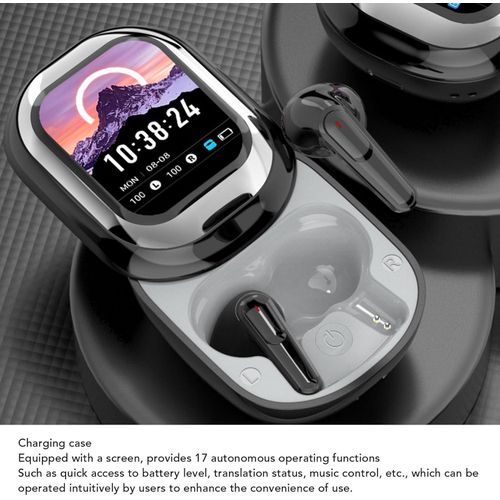 Oraimo SE-ONE Smart Earbuds with Slide Display Screen Operating Charging Case Design Noise Reduction In-ear Headphones Bluetooth Earbud Premium Headset EàrBuds Wireless Headphone Headset Earphone Aírpods Ideal for Music, Sports, gaming and Running